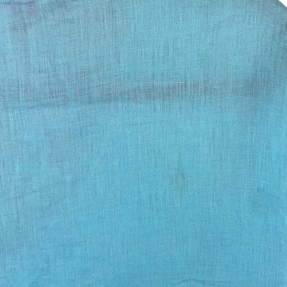 Lily Stanhope Ocean‎ Blue 100% Linen Lace Beads Beachy Blouse Tunic Cover-Up - Picture 4 of 6